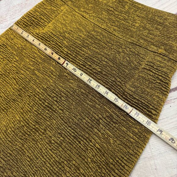 Akris Punto Metallic Gold Crepe Wool Blend Skirt Flat Front Back Pleat Size 8 - Picture 6 of 10